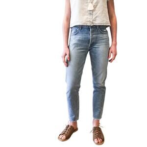 AGOLDE Riley High Rise Straight Leg Crop Distressed Jeans Size 25
